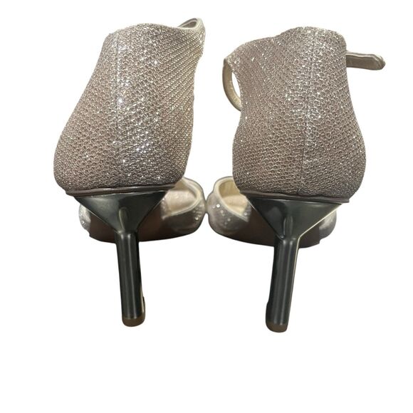 Franco Sarto Rania 2 Glitter Gold Ankle Strap Square Toe Heeled Sandals - Picture 5 of 10